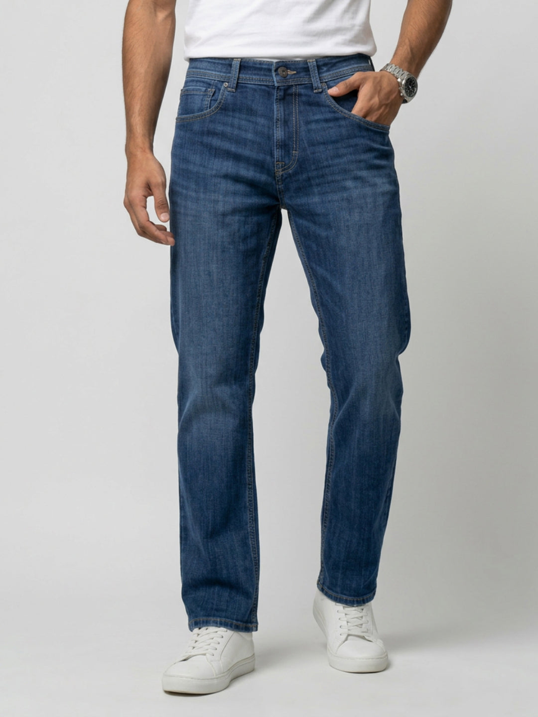 Men Chico Jeans Relaxed Fit Mid Blue Mid Rise