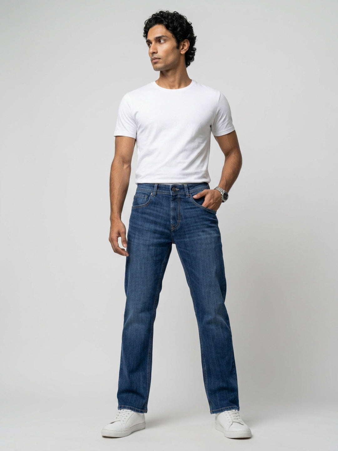 Men Chico Jeans Relaxed Fit Mid Blue Mid Rise