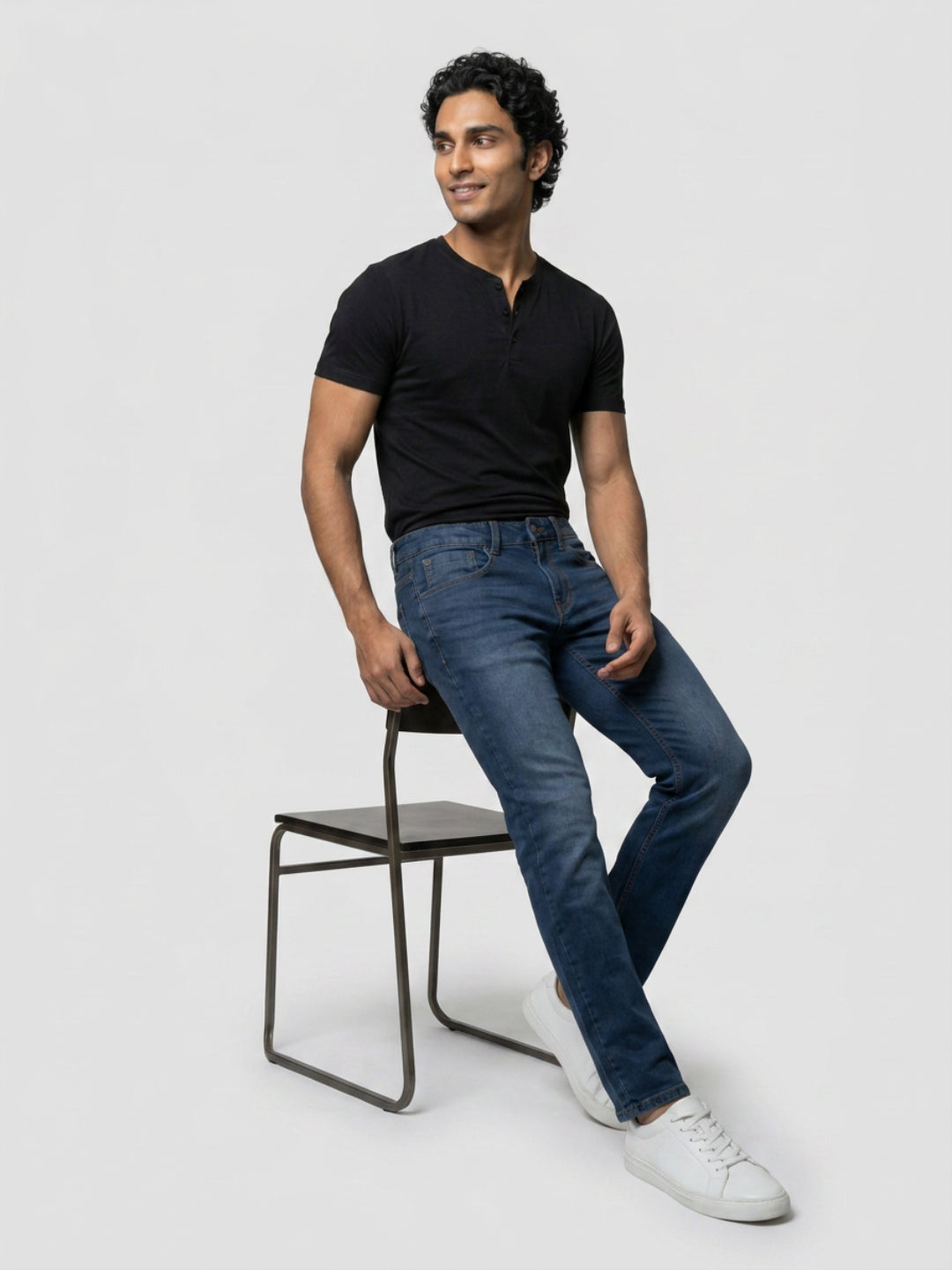 Men Diego Jeans Super Slim Fit Dark Blue Low Rise