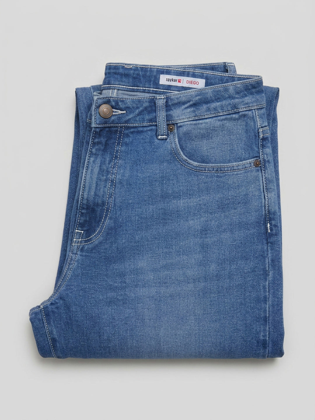Men Diego Jeans Super Slim Fit Mid Blue Low Rise