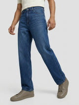 Men Ikemen Jeans Loose Fit Dark Blue Low Rise
