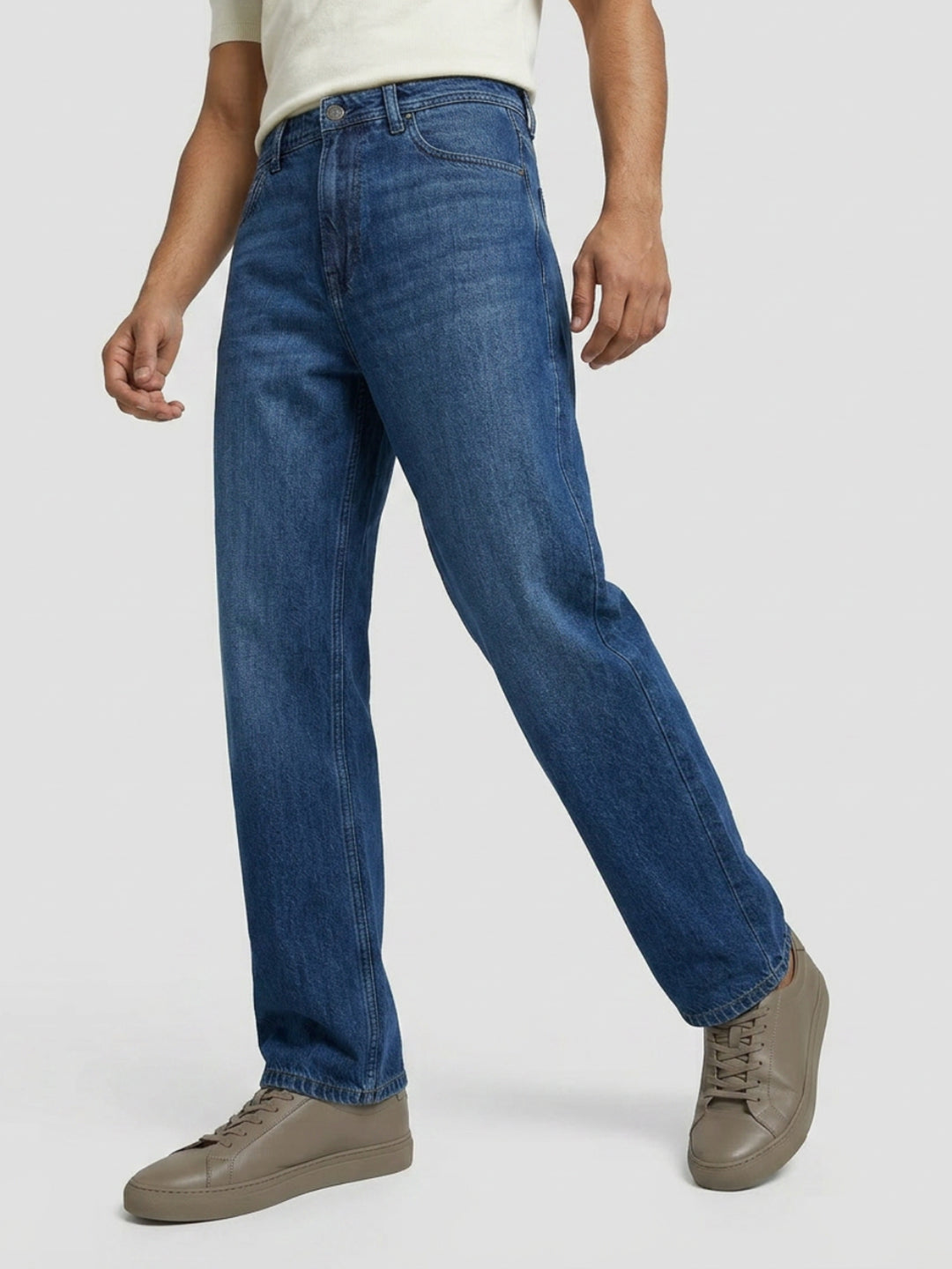 Men Ikemen Jeans Loose Fit Dark Blue Low Rise