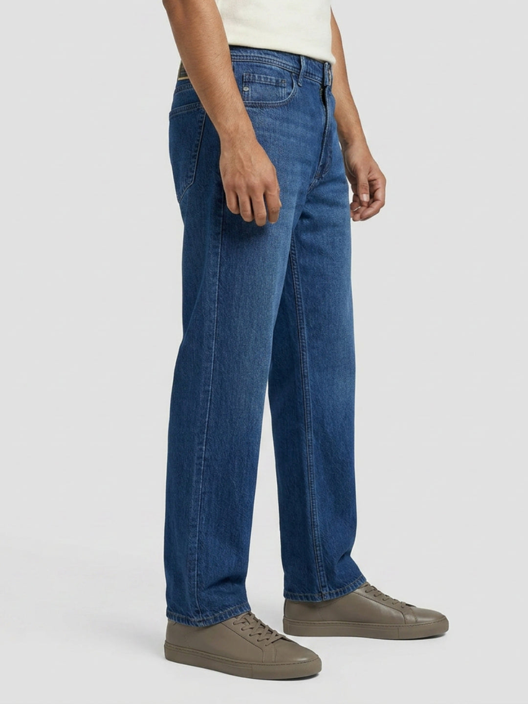 Men Ikemen Jeans Loose Fit Dark Blue Low Rise