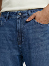 Men Ikemen Jeans Loose Fit Dark Blue Low Rise