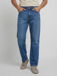 Men Ikemen Jeans Loose Fit Mid Blue Low Rise