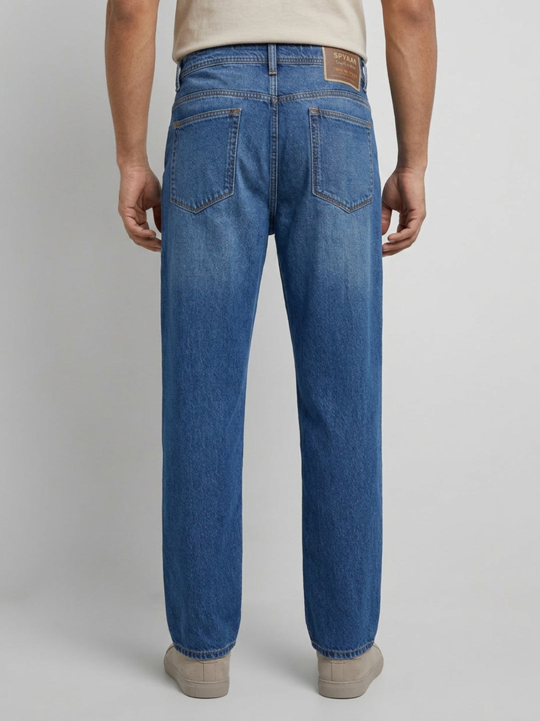 Men Ikemen Jeans Loose Fit Mid Blue Low Rise
