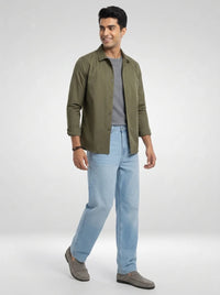 Men Ikemen Jeans Loose Fit Light Blue Low Rise