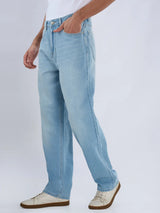 Men Ikemen Jeans Loose Fit Light Blue Low Rise