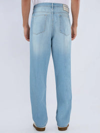 Men Ikemen Jeans Loose Fit Light Blue Low Rise