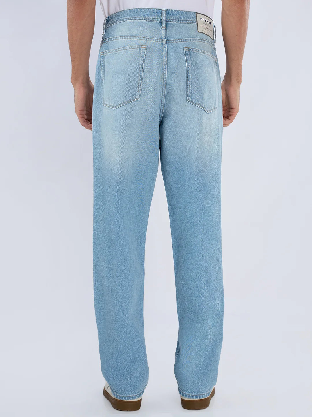 Men Ikemen Jeans Loose Fit Light Blue Low Rise