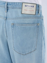 Men Ikemen Jeans Loose Fit Light Blue Low Rise