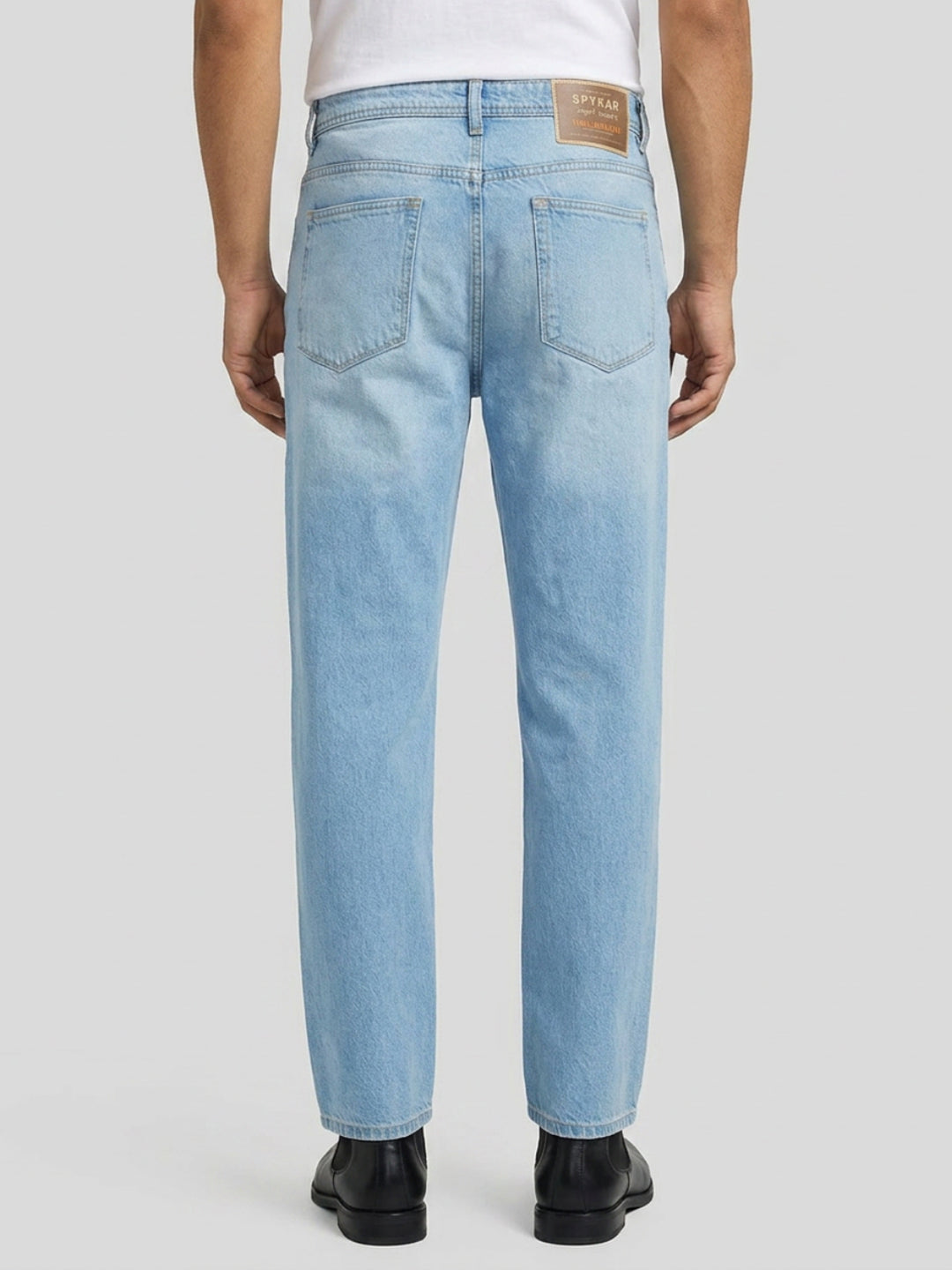 Men Ikemen Jeans Loose Fit Light Blue Low Rise