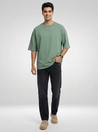 Men Ikemen Jeans Loose Fit Black Low Rise