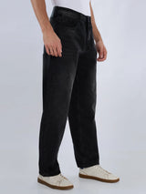 Men Ikemen Jeans Loose Fit Black Low Rise