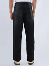 Men Ikemen Jeans Loose Fit Black Low Rise