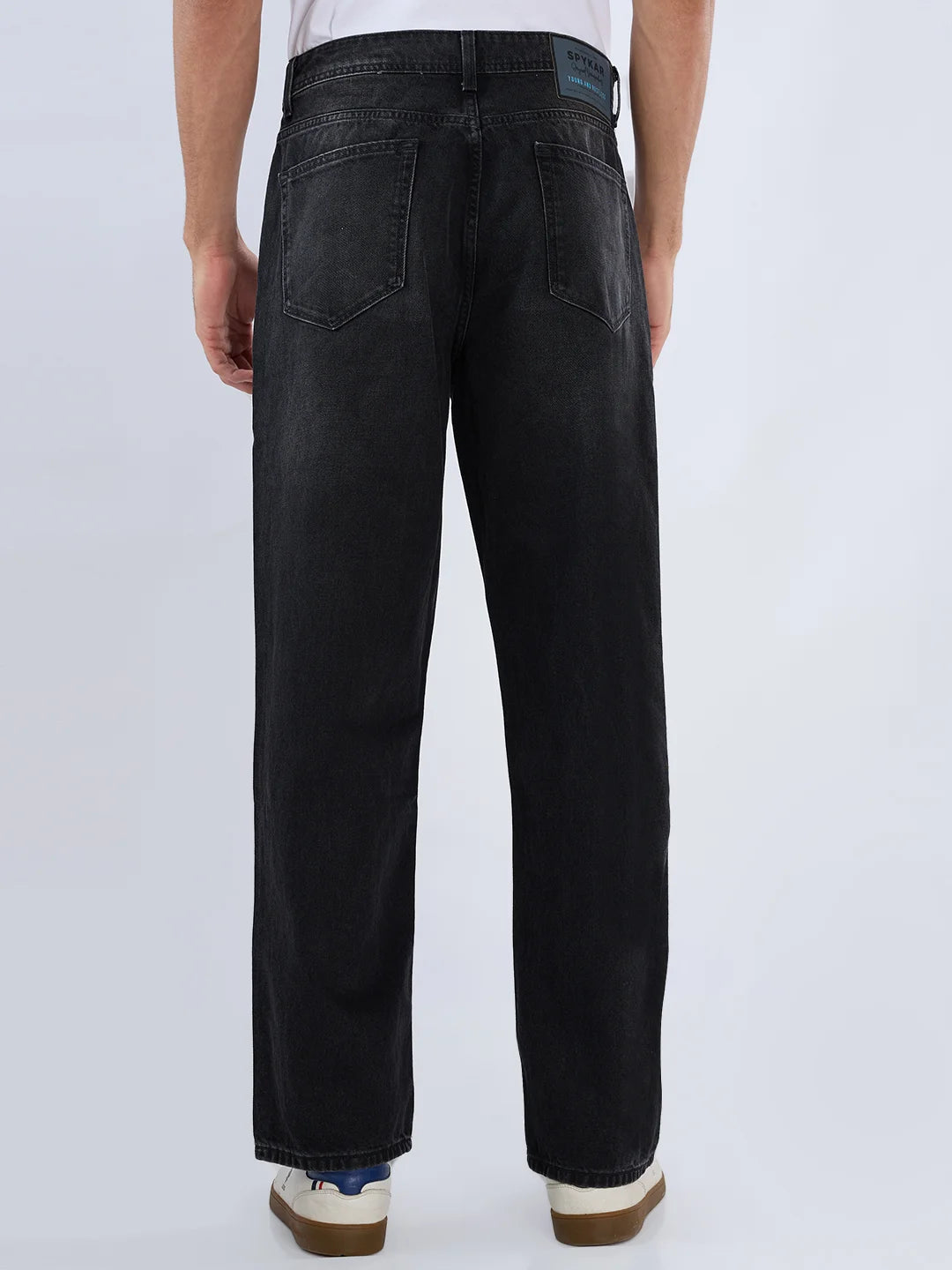 Men Ikemen Jeans Loose Fit Black Low Rise