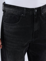 Men Ikemen Jeans Loose Fit Black Low Rise