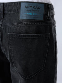 Men Ikemen Jeans Loose Fit Black Low Rise