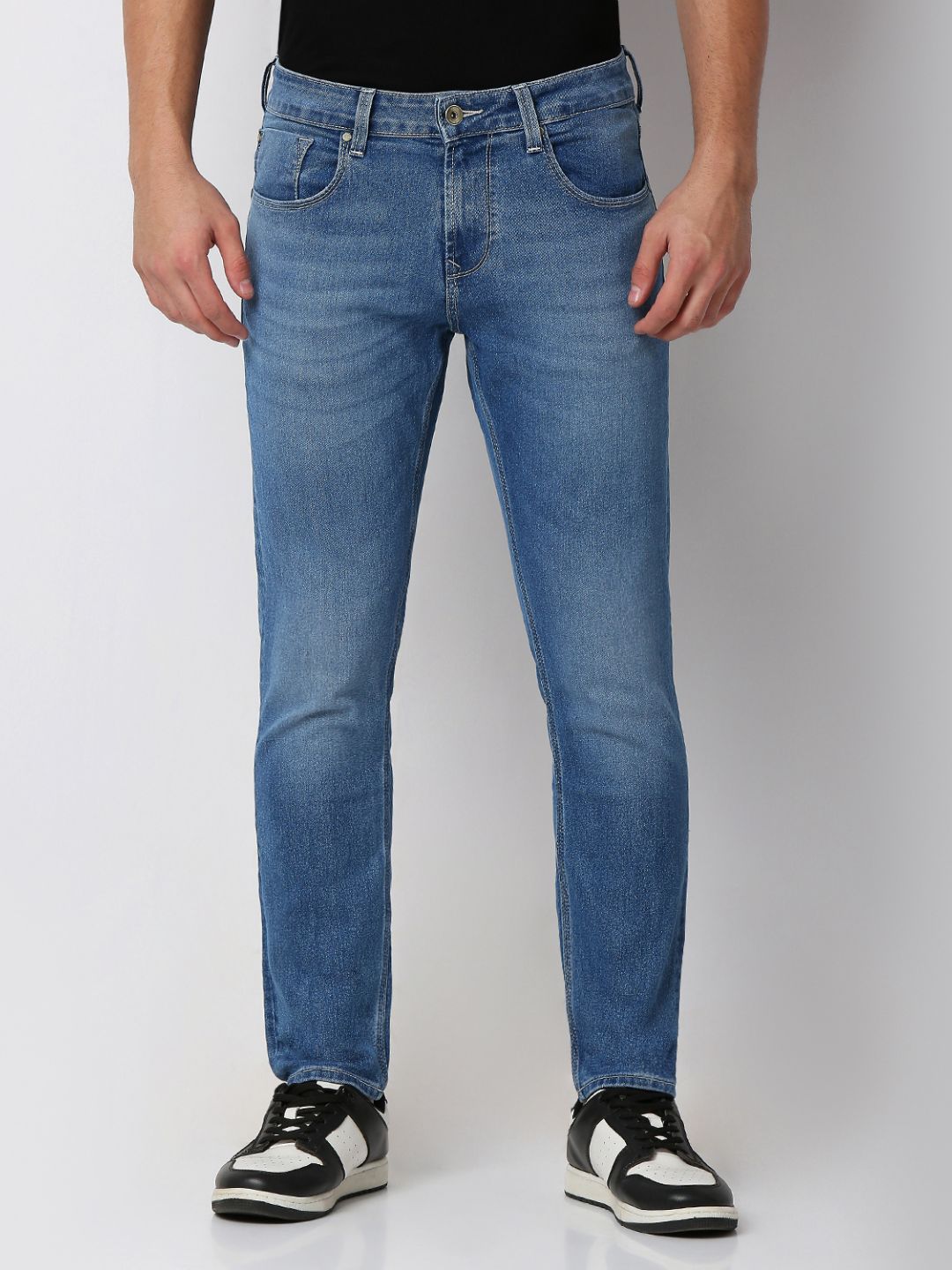 Spykar Blue Slim Fit Mid Rise Jeans For Men