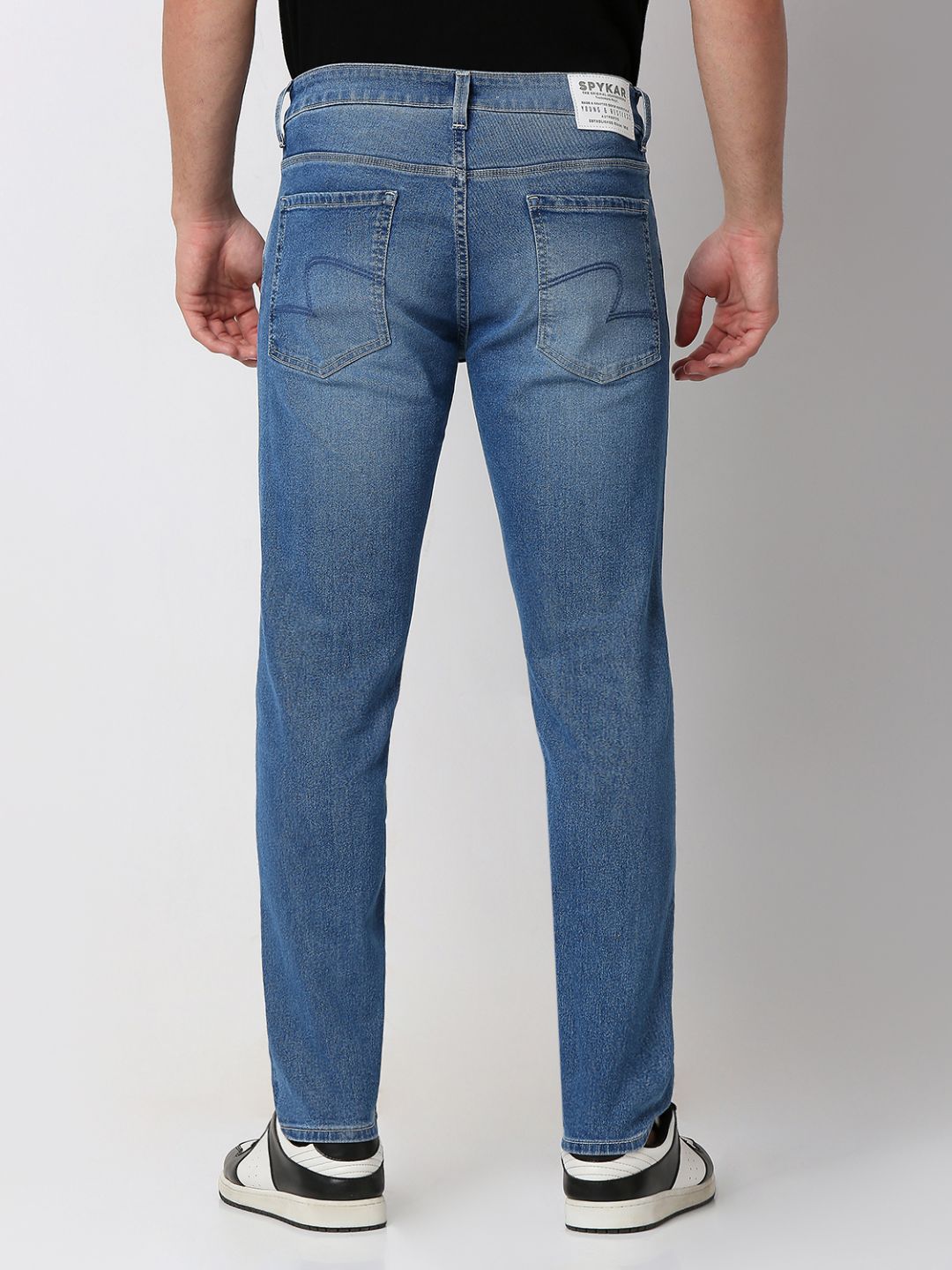 Spykar Blue Slim Fit Mid Rise Jeans For Men