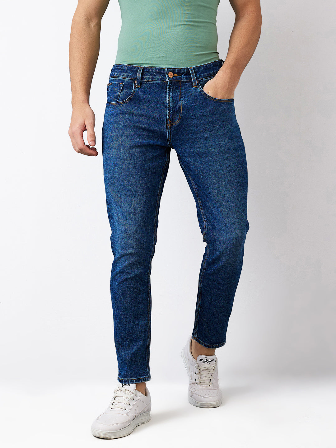 Spykar Slim Fit Mid Rise Cotton Jeans For Men