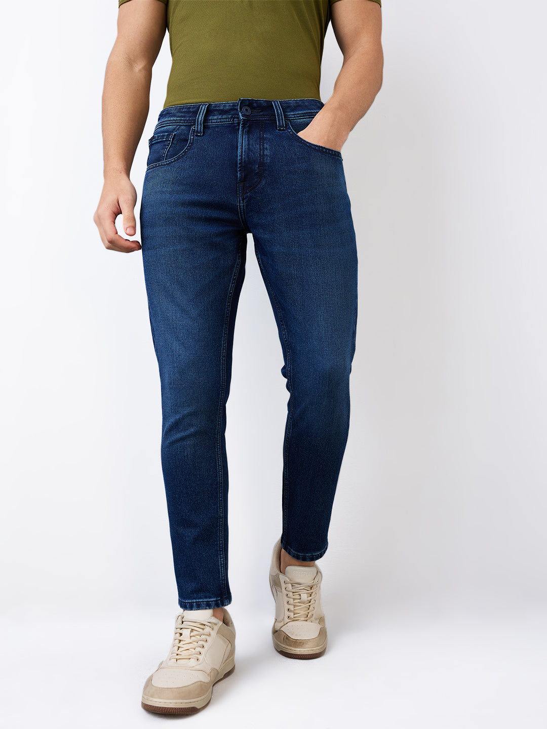 Spykar Slim Fit Mid Rise Cotton Jeans For Men