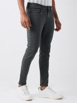 Men Kano Jeans Slim Fit Grey Mid Rise