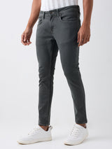 Men Kano Jeans Slim Fit Grey Mid Rise