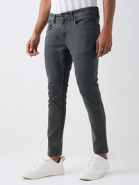 Men Kano Jeans Slim Fit Grey Mid Rise
