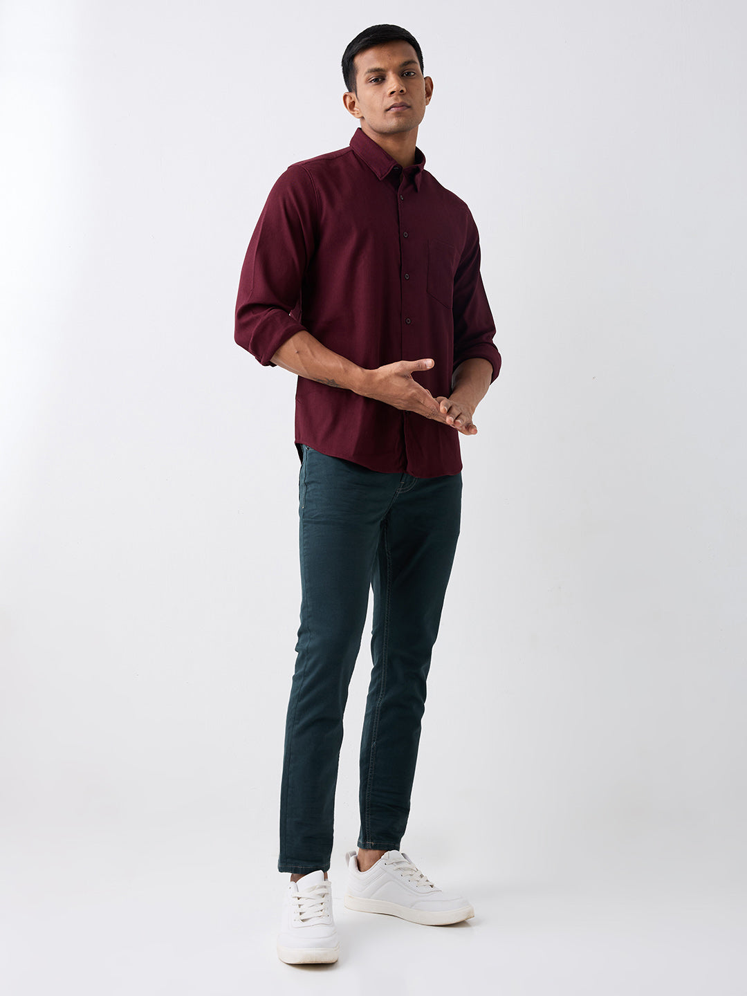 Spykar Green Mid Rise Slim Fit Casual Jeans For Men