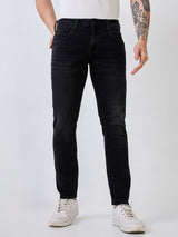 Men Jeans Slim Fit Black Mid Rise