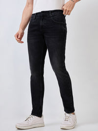 Men Jeans Slim Fit Black Mid Rise