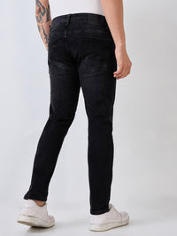 Men Jeans Slim Fit Black Mid Rise