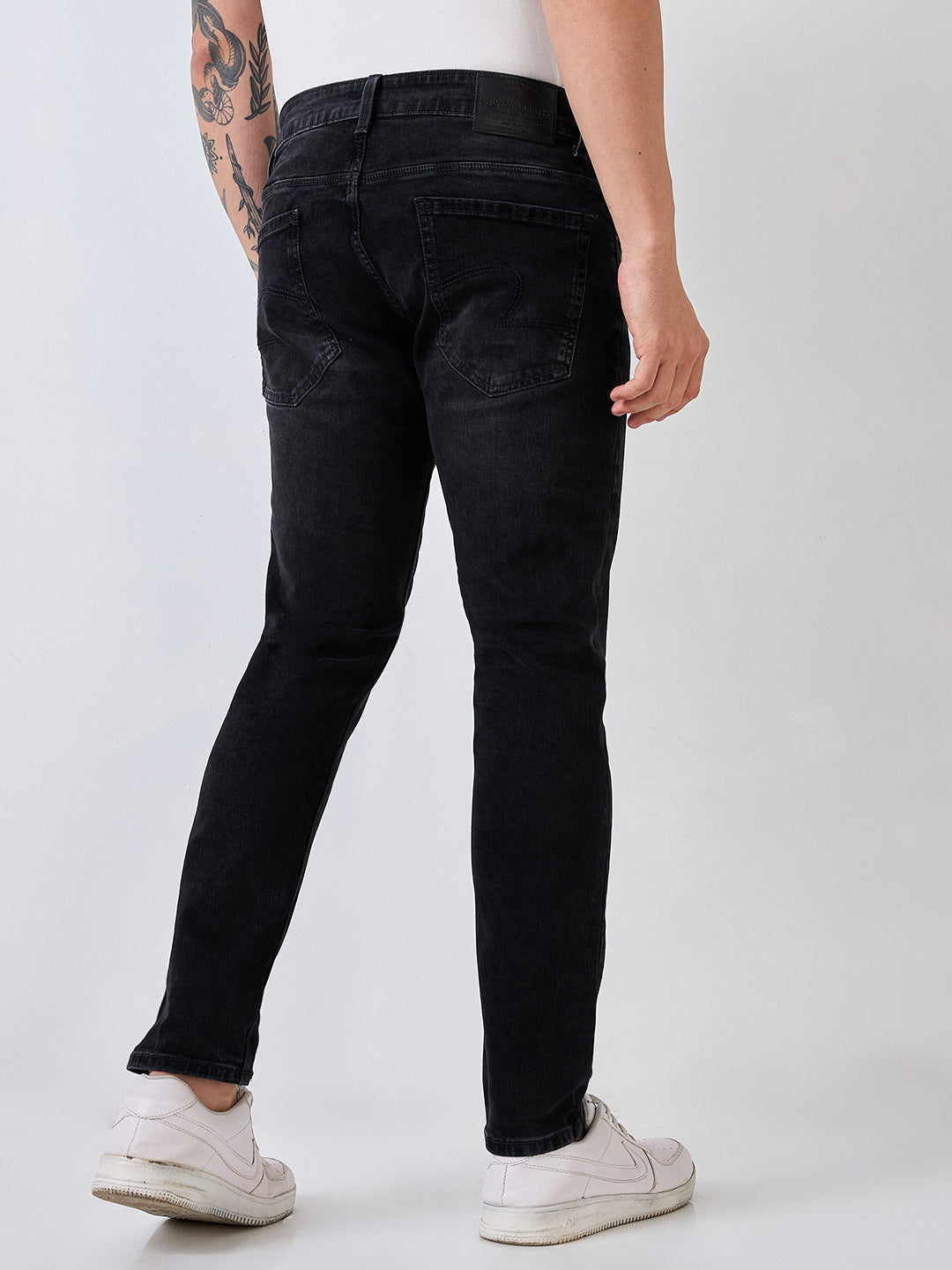 Men Jeans Slim Fit Black Mid Rise