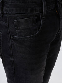 Men Jeans Slim Fit Black Mid Rise