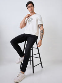 Men Jeans Slim Fit Black Mid Rise