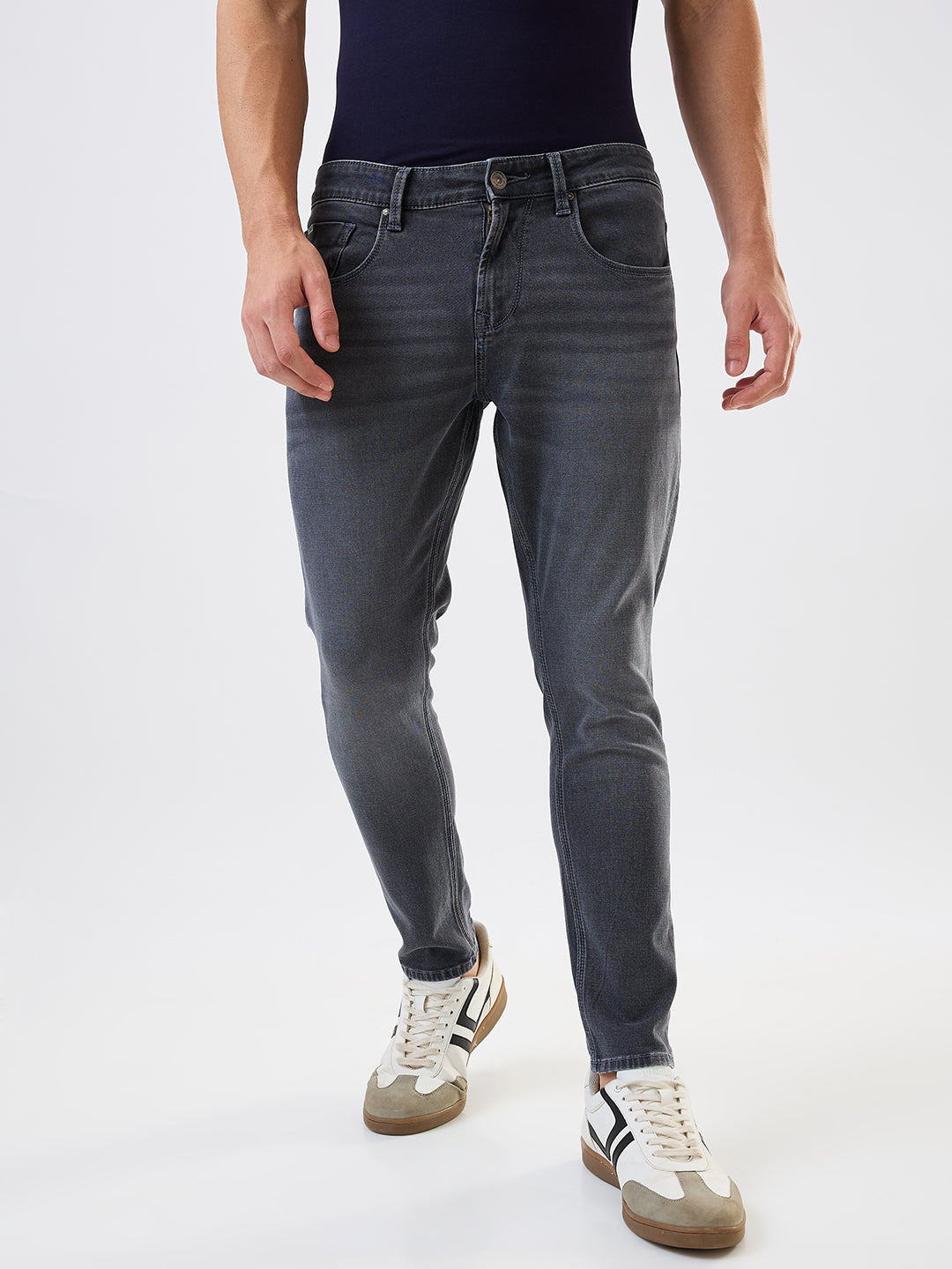 Spykar Slim Fit Mid Rise Cotton Stretch Jeans For Men