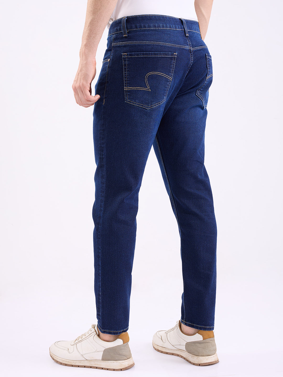 Spykar Mid Blue Mid Rise Slim Fit Casual Jeans For Men