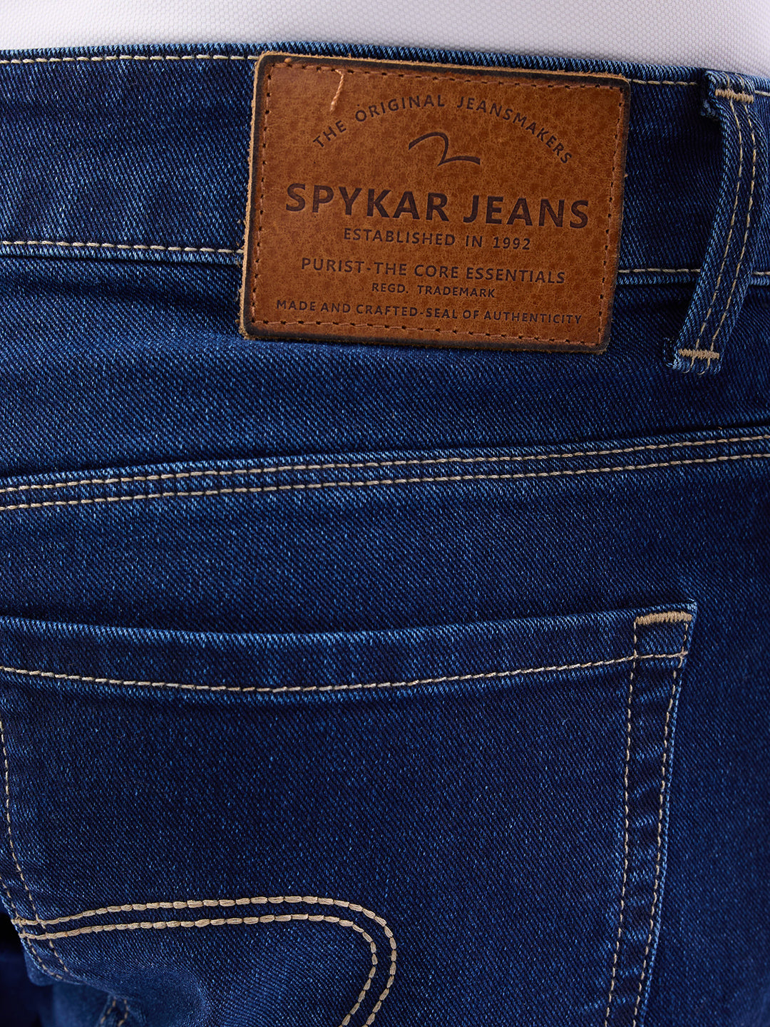 Spykar Mid Blue Mid Rise Slim Fit Casual Jeans For Men