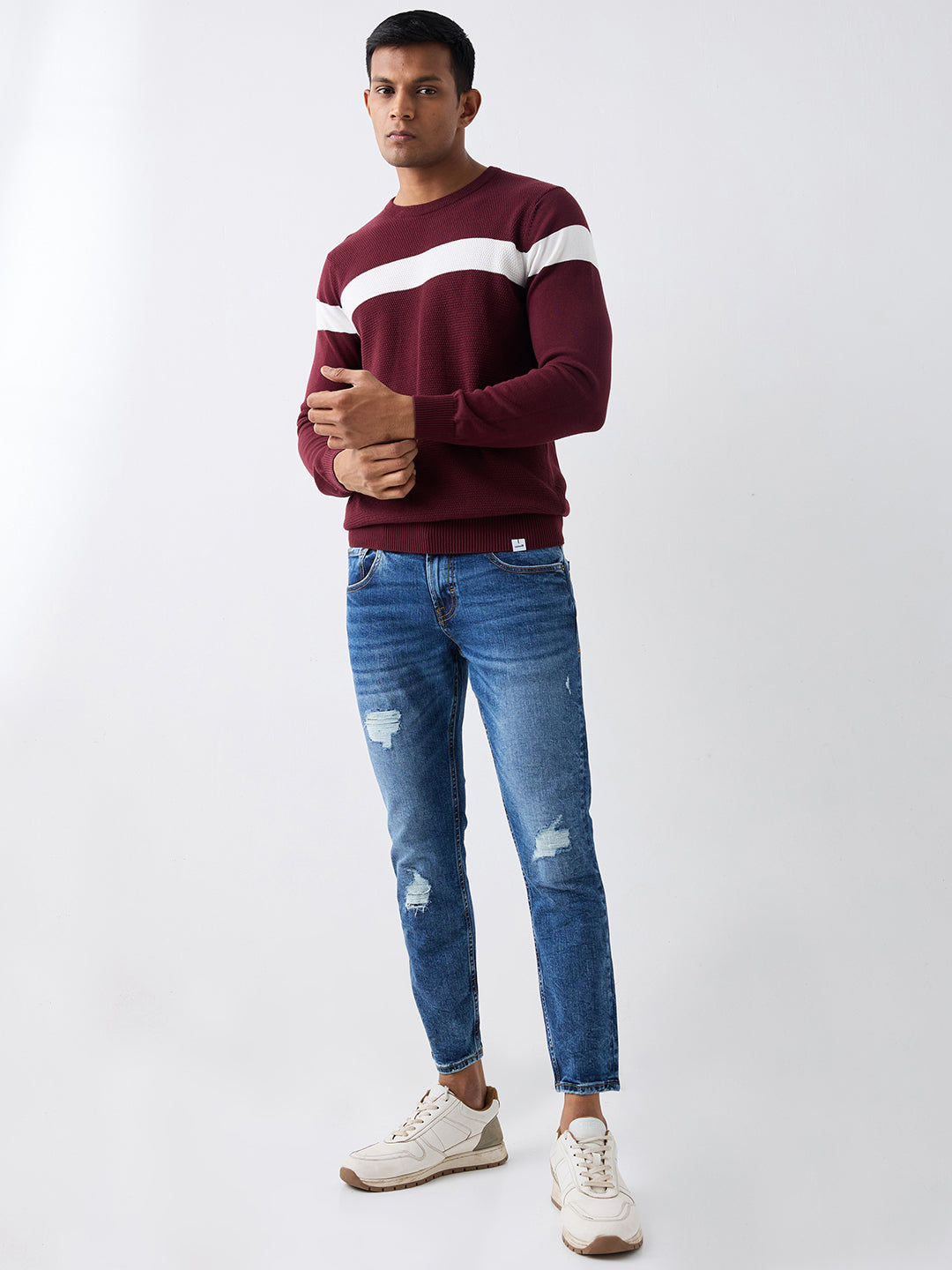Spykar Blue Mid Rise Slim Fit Casual Jeans For Men