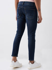Men Jeans Slim Fit Blue Mid Rise