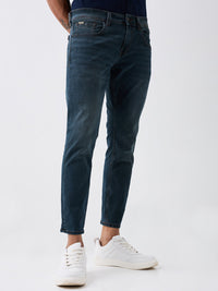 Men Jeans Slim Fit Green Mid Rise