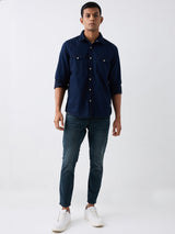 Men Jeans Slim Fit Green Mid Rise