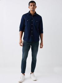 Men Jeans Slim Fit Green Mid Rise