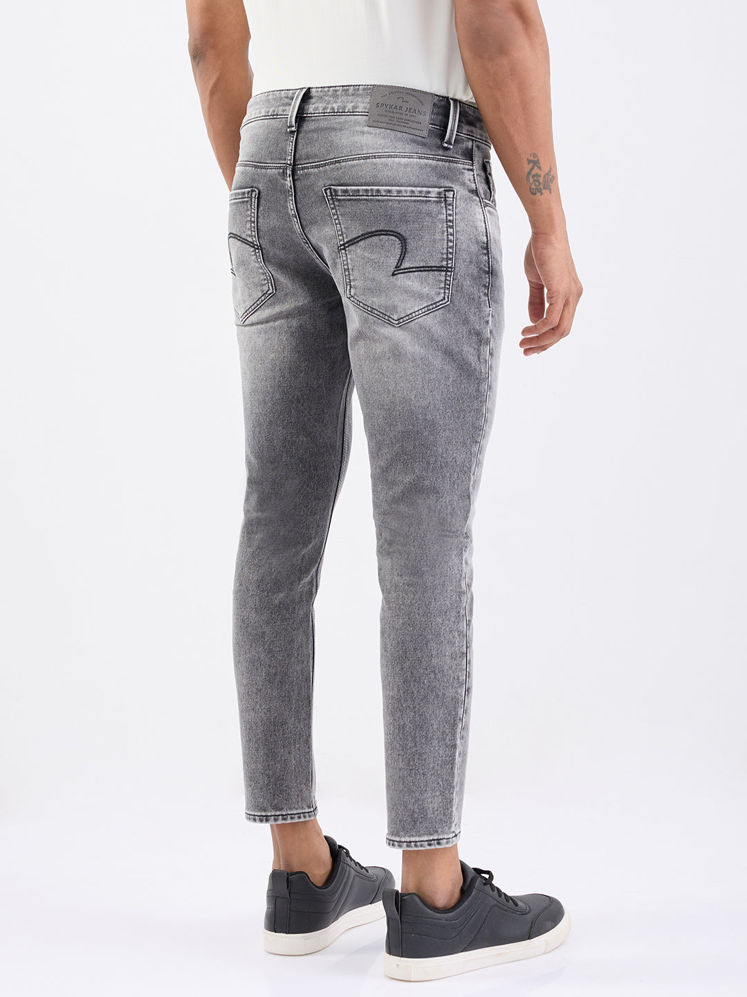 Spykar Grey Mid Rise Slim Fit Casual Jeans For Men