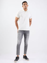 Men Jeans Slim Fit Grey Mid Rise