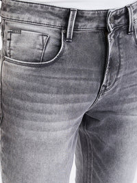 Men Jeans Slim Fit Grey Mid Rise