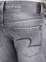 Men Jeans Slim Fit Grey Mid Rise
