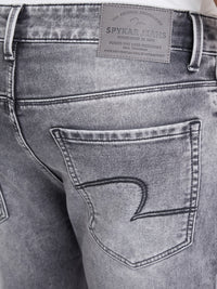 Men Jeans Slim Fit Grey Mid Rise