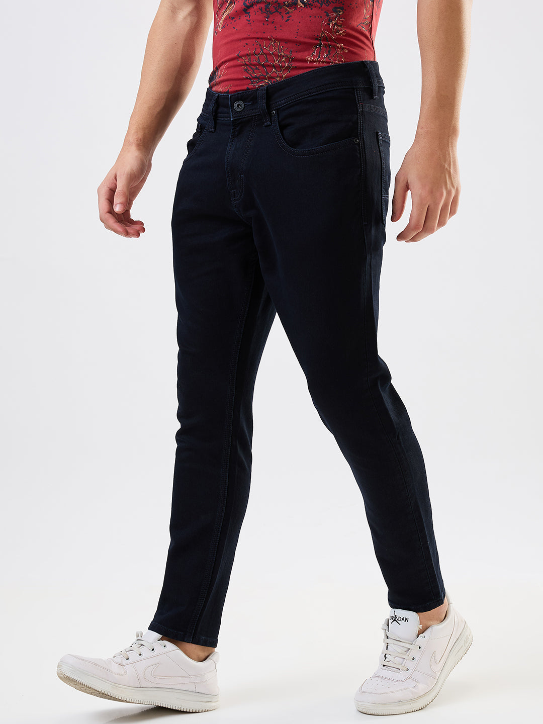 Spykar Slim Fit Mid Rise Cotton Stretch Jeans For Men